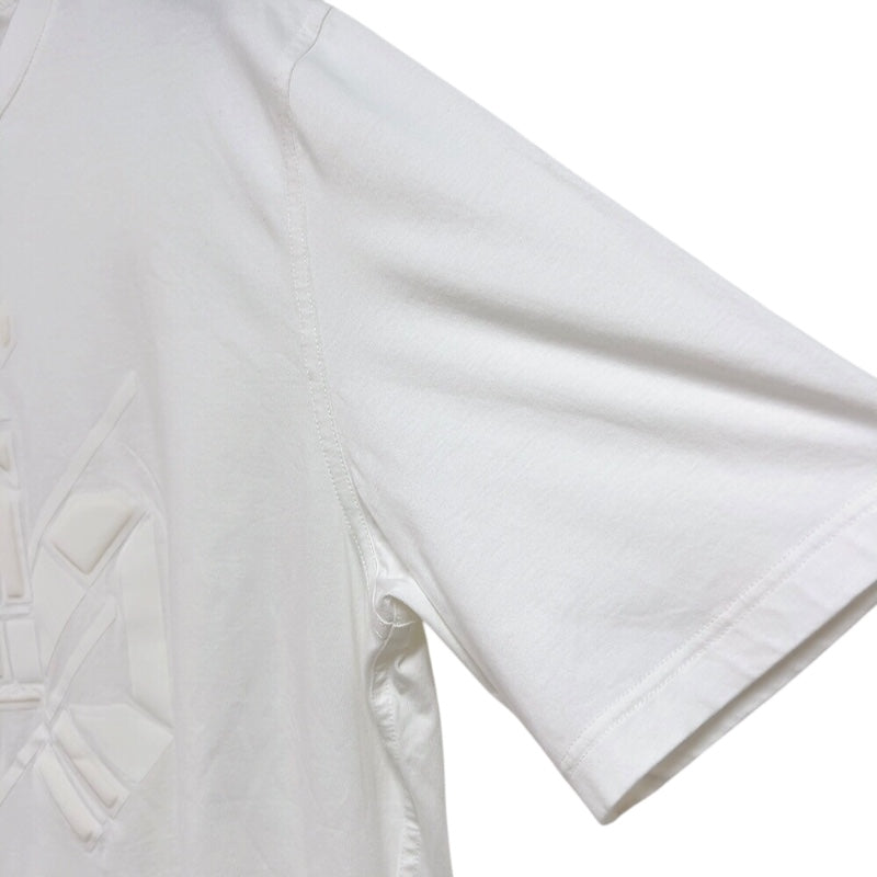 エルメス HERMES Chevaux en syme エンボスTシャツ ホワイト コットン メンズ 半袖Ｔシャツ