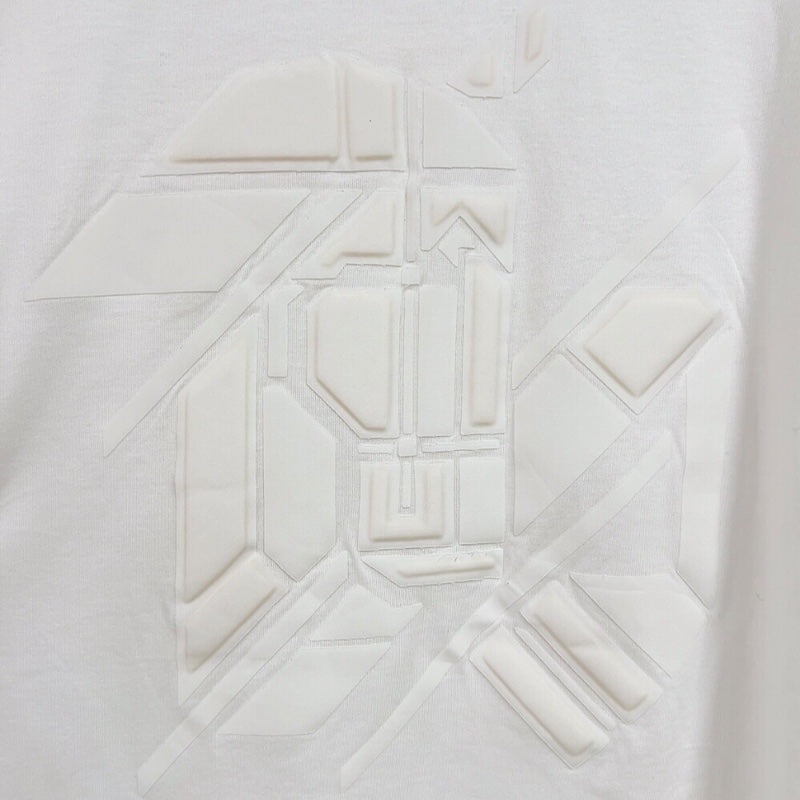エルメス HERMES Chevaux en syme エンボスTシャツ ホワイト コットン メンズ 半袖Ｔシャツ