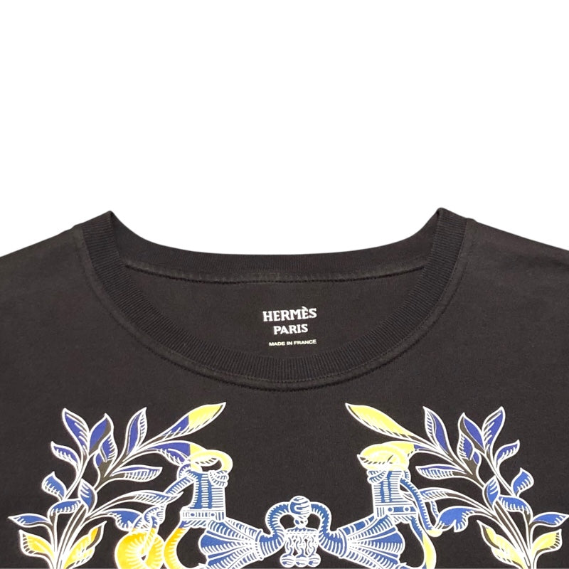 エルメス HERMES Della Cavalleria カットワンピース 4E4530DA ブラック コットン コットン レディース 半袖Ｔシャツ