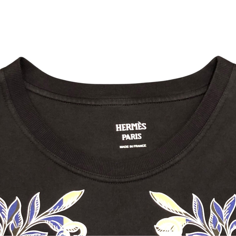 エルメス HERMES Della Cavalleria カットワンピース 4E4530DA ブラック コットン コットン レディース 半袖Ｔシャツ