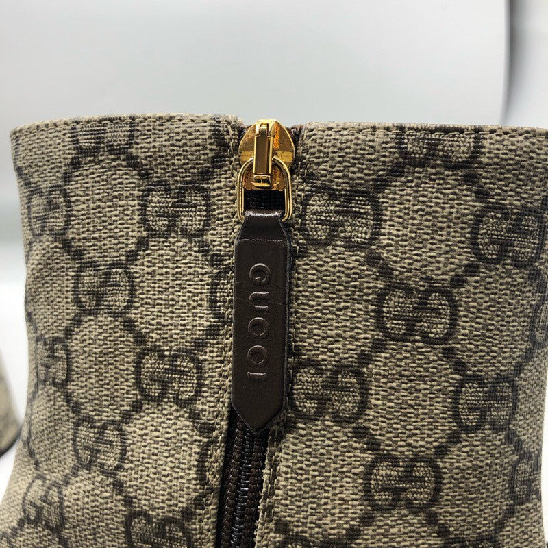 グッチ GUCCI GGスプリーム　ベルトショートブーツ 701706 ベージュ PVC レディース ブーツ