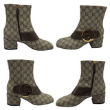 グッチ GUCCI GGスプリーム　ベルトショートブーツ 701706 ベージュ PVC レディース ブーツ