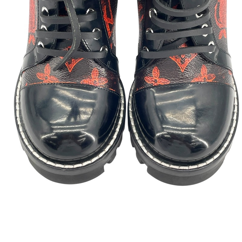 ルイ・ヴィトン LOUIS VUITTON キャットグラム スタートレイルライン ブーツ ブラック レザー レディース ブーツ