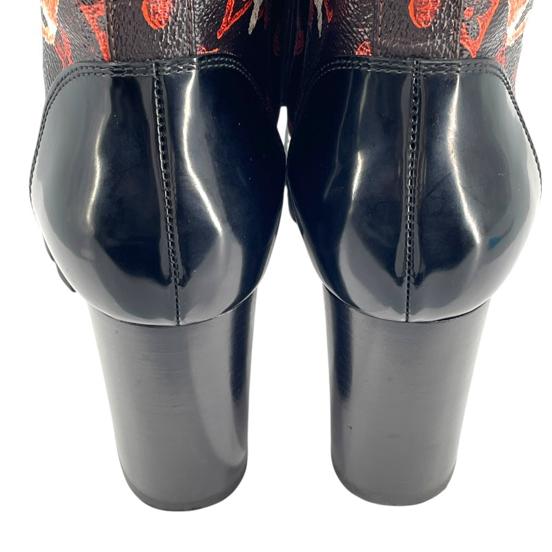 ルイ・ヴィトン LOUIS VUITTON キャットグラム スタートレイルライン ブーツ ブラック レザー レディース ブーツ