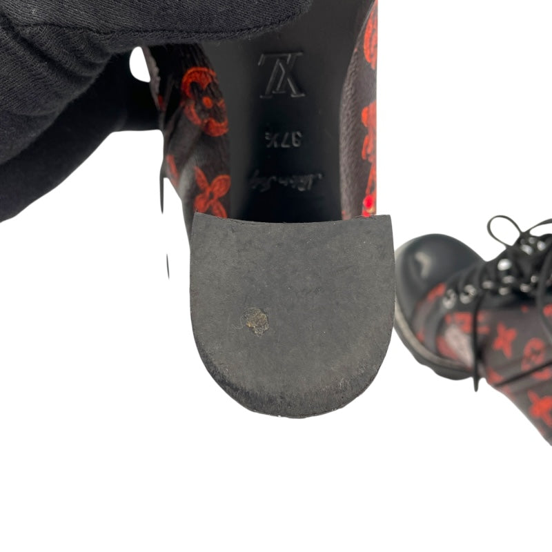 ルイ・ヴィトン LOUIS VUITTON キャットグラム スタートレイルライン ブーツ ブラック レザー レディース ブーツ