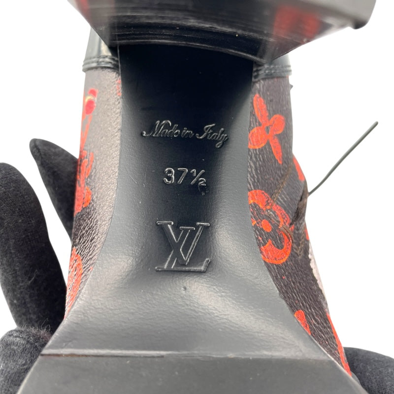 ルイ・ヴィトン LOUIS VUITTON キャットグラム スタートレイルライン ブーツ ブラック レザー レディース ブーツ