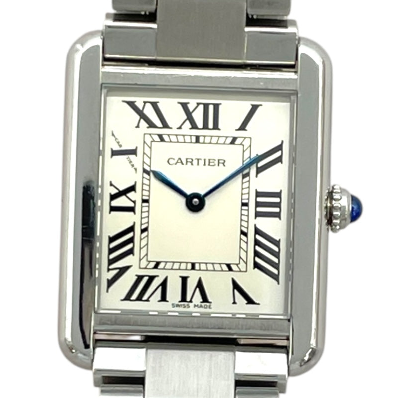 カルティエ Cartier タンクソロ SM W5200013 ホワイト SS クオーツ レディース 腕時計