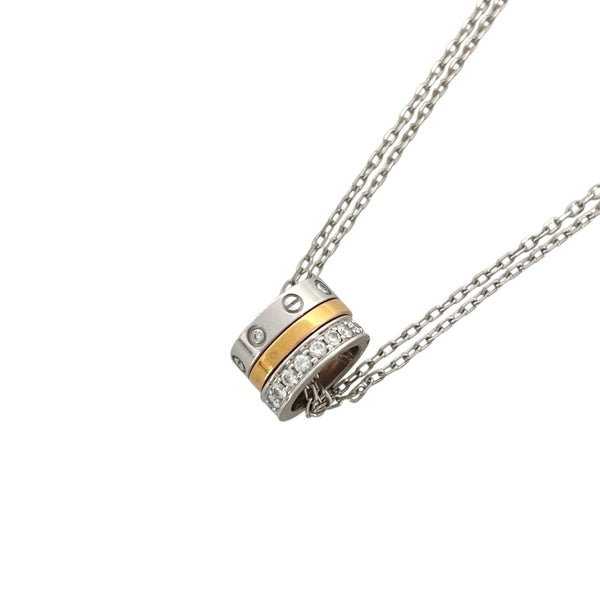 カルティエ Cartier ラブ3フープ ネックレス 750WG ダイヤモンド ジュエリー