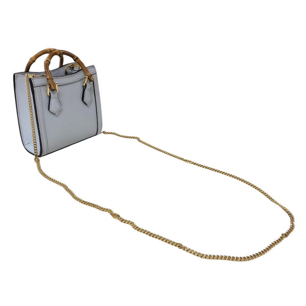グッチ GUCCI ダイアナ ナノバッグ 760251 ライトブルー ゴールド金具 レザー レディース ショルダーバッグ