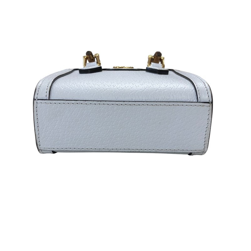 グッチ GUCCI ダイアナ ナノバッグ 760251 ライトブルー ゴールド金具 レザー レディース ショルダーバッグ