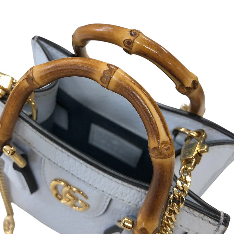 GUCCI ダイアナ　ナノバッグ グッチ GUCCI ダイアナ ナノバッグ 760251 ライトブルー ゴールド金具