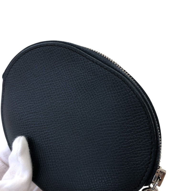 エルメス HERMES インザループ ミニ コインケース Y刻 ブルーインディゴ・ゴールド シルバー金具 ヴォーエプソン レディース コインケース