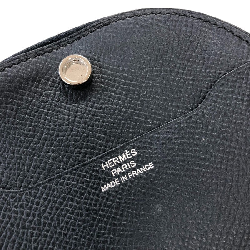 エルメス HERMES インザループ ミニ コインケース Y刻 ブルーインディゴ・ゴールド シルバー金具 ヴォーエプソン レディース コインケース