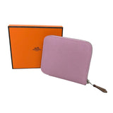 エルメス HERMES アザップコンパクト シルクイン Z刻 ピンク シルバー金具 エプソン レディース コインケース