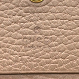 グッチ GUCCI ダブルGカードケース ウォレット 456126 ピンクベージュ レザー レディース 二つ折り財布
