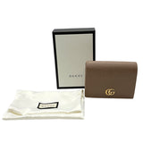 グッチ GUCCI ダブルGカードケース ウォレット 456126 ピンクベージュ レザー レディース 二つ折り財布