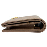 グッチ GUCCI ダブルGカードケース ウォレット 456126 ピンクベージュ レザー レディース 二つ折り財布