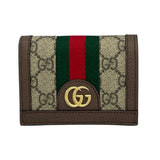 グッチ GUCCI GGカードケースウォレット 523155 ブラウン GGスプリーム レディース 二つ折り財布