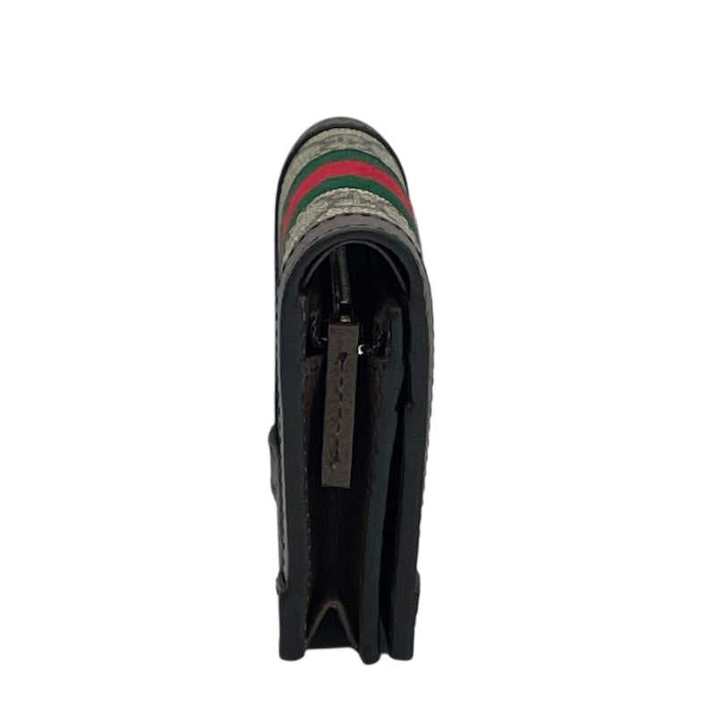 グッチ GUCCI GGカードケースウォレット 523155 ブラウン GGスプリーム レディース 二つ折り財布