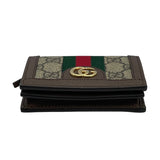 グッチ GUCCI GGカードケースウォレット 523155 ブラウン GGスプリーム レディース 二つ折り財布