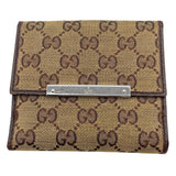 グッチ GUCCI GGキャンバス 2ツ折り財布 112664 ブラウン GGキャンバス ユニセックス 二つ折り財布