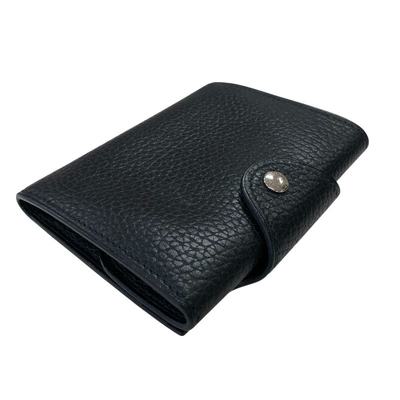 エルメス HERMES イリアード コンパクト B刻 ブラック シルバー金具 ヴァッシュリエジェ レディース 二つ折り財布