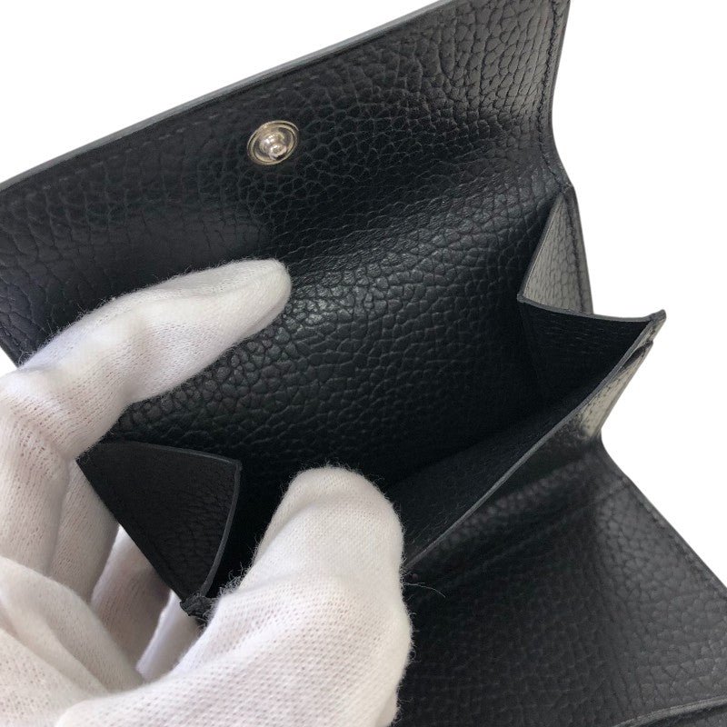エルメス HERMES イリアード コンパクト B刻 ブラック シルバー金具 ヴァッシュリエジェ レディース 二つ折り財布