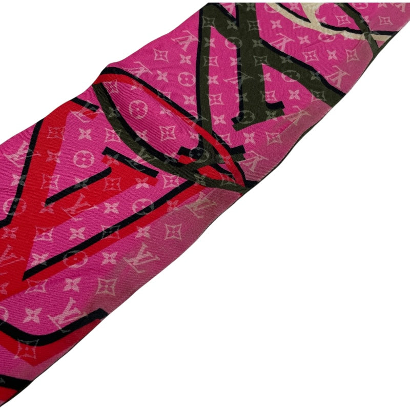ルイ・ヴィトン LOUIS VUITTON バンドー・プラネット M77320 ピンク シルク レディース スカーフ