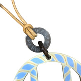 エルメス HERMES Hエキップペンダント ベージュ・ライトブルー バッファローホーン アクセサリー
