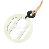 エルメス HERMES Hエキップペンダント ベージュ・ライトブルー バッファローホーン アクセサリー