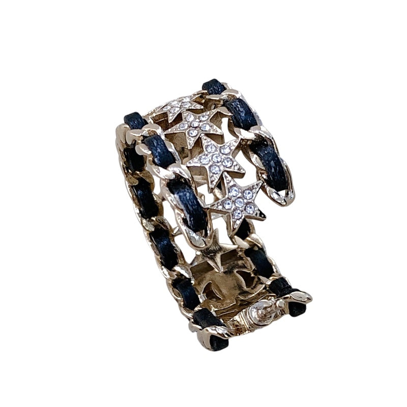 シャネル CHANEL ココマークフープピアス GD金具/ブラック メタル アクセサリー