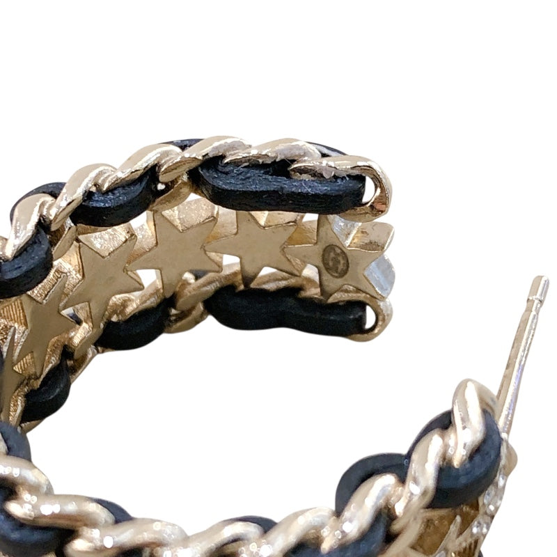 シャネル CHANEL ココマークフープピアス GD金具/ブラック メタル アクセサリー
