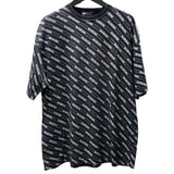 バレンシアガ BALENCIAGA ロゴライン 半袖Tシャツ 570805 ブラック コットン メンズ 半袖Ｔシャツ