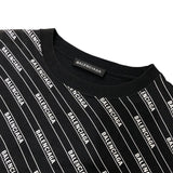 バレンシアガ BALENCIAGA ロゴライン 半袖Tシャツ 570805 ブラック コットン メンズ 半袖Ｔシャツ