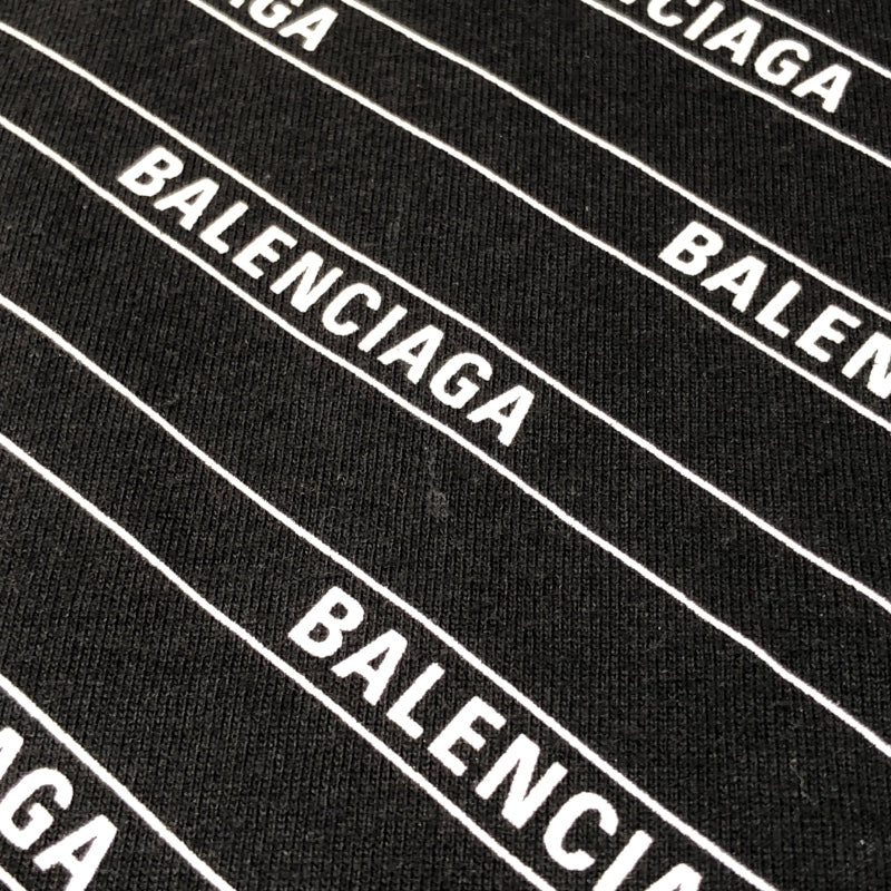 バレンシアガ BALENCIAGA ロゴライン 半袖Tシャツ 570805 ブラック コットン メンズ 半袖Ｔシャツ
