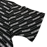 バレンシアガ BALENCIAGA ロゴライン 半袖Tシャツ 570805 ブラック コットン メンズ 半袖Ｔシャツ