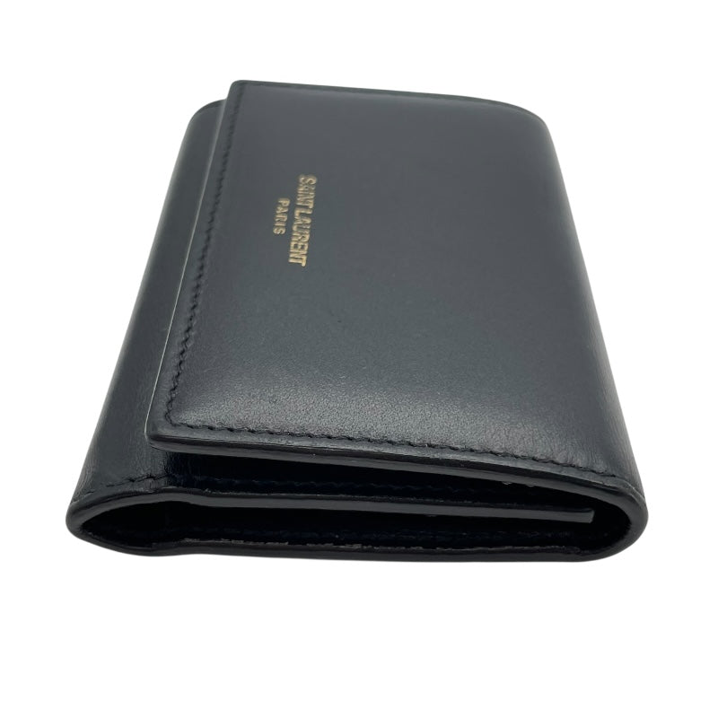 美品　サンローランパリ　6連　キーケース　ブラック　レザー　3つ折り サンローラン SAINT LAURENT 6連キーケース 360432 ブラック