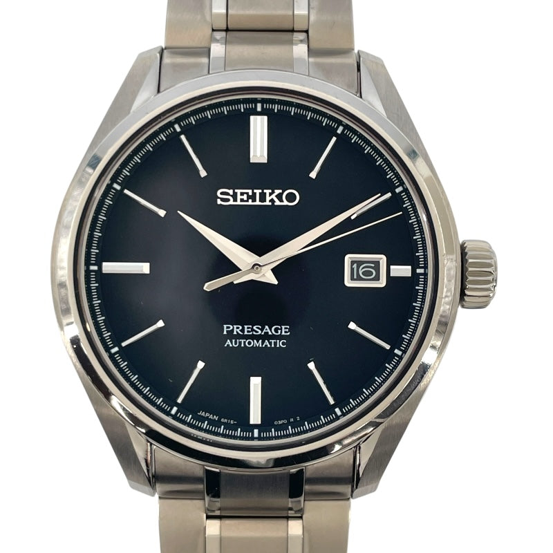 セイコー SEIKO プレサージュ SARX057 ブラック SS 自動巻き メンズ 腕時計