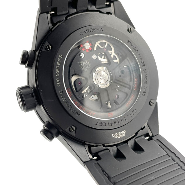タグ・ホイヤー TAG HEUER カレラ キャリバーホイヤー02T クロノグラフ トゥールビヨン CAR5A90.FC6415 ブラック セラミック/ラバーベルト 自動巻き メンズ 腕時計