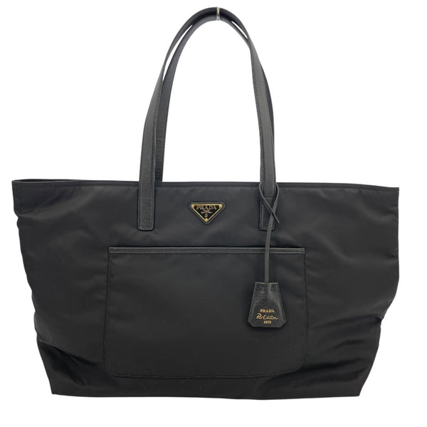 プラダ PRADA Re-Edition 1978 ラージトートバッグ 1BG527 ブラック ゴールド金具 ナイロン レディース トートバッグ