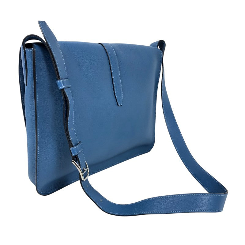 エルメス HERMES スティーブライト C刻印　(2018年製) アズール シルバー金具 トゴ メンズ ショルダーバッグ