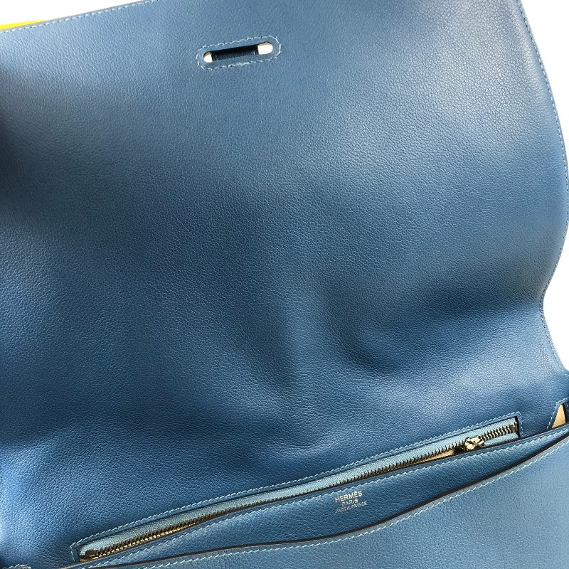 エルメス HERMES スティーブライト C刻印　(2018年製) アズール シルバー金具 トゴ メンズ ショルダーバッグ