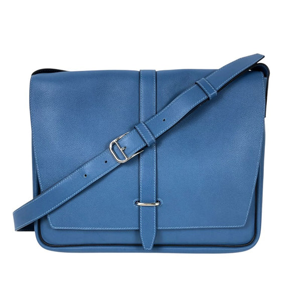 エルメス HERMES スティーブライト C刻印　(2018年製) アズール シルバー金具 トゴ メンズ ショルダーバッグ