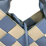 ロエベ LOEWE ウーブンバスケット ミニ 321.14.T24 ライトブルー×ホワイト カーフレザー レディース ハンドバッグ ショルダーバッグ