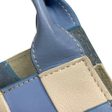 ロエベ LOEWE ウーブンバスケット ミニ 321.14.T24 ライトブルー×ホワイト カーフレザー レディース ハンドバッグ ショルダーバッグ