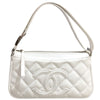 シャネル CHANEL ココマークセミショルダーバッグ ホワイト/シルバー金具 キャビアスキン レディース ショルダーバッグ