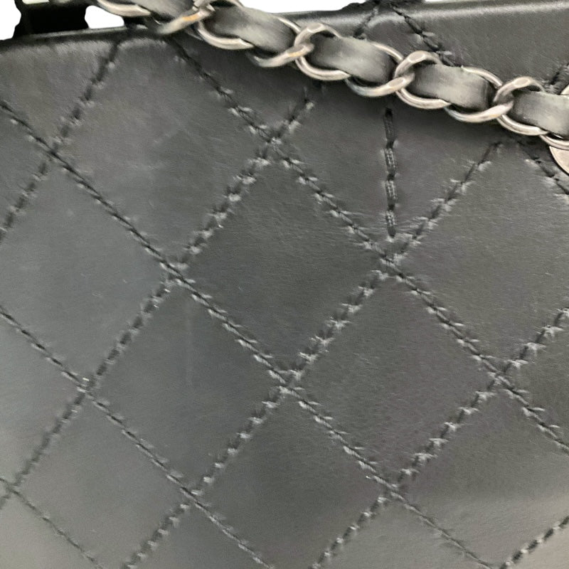シャネル CHANEL ワイルドステッチ 2WAYバッグ A94231 ブラック/シルバー金具 カーフ レディース ハンドバッグ