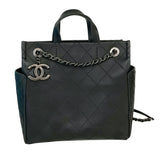 シャネル CHANEL ワイルドステッチ 2WAYバッグ A94231 ブラック/シルバー金具 カーフ レディース ハンドバッグ