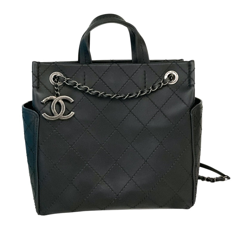 シャネル CHANEL ワイルドステッチ 2WAYバッグ A94231 ブラック/シルバー金具 カーフ レディース ハンドバッグ