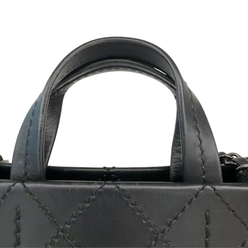 シャネル CHANEL ワイルドステッチ 2WAYバッグ A94231 ブラック/シルバー金具 カーフ レディース ハンドバッグ